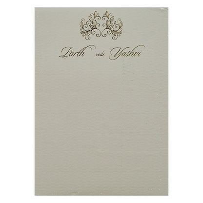 Grey Padded Floral Wedding Card-KRC31260