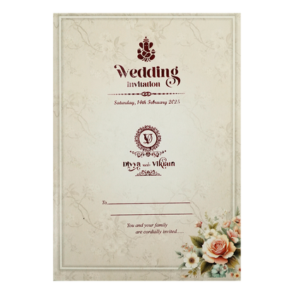 Lavender Floral Wedding Card-KNBL1703