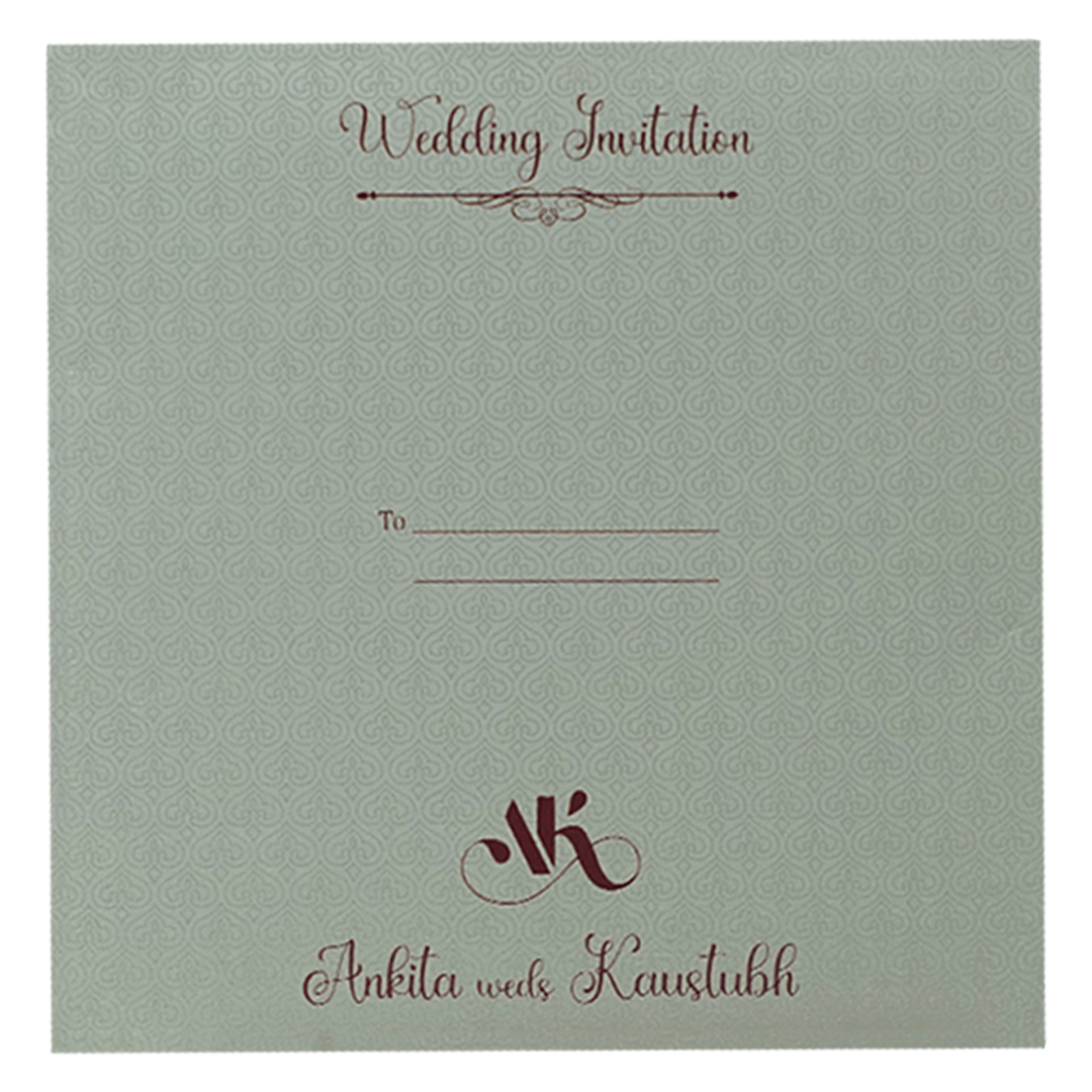 Grey Textured Wedding Card-KSI65090