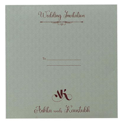 Grey Textured Wedding Card-KSI65090