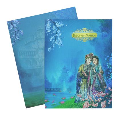 Blue Classic Maharaja And Maharani Offset Print-King of Cards