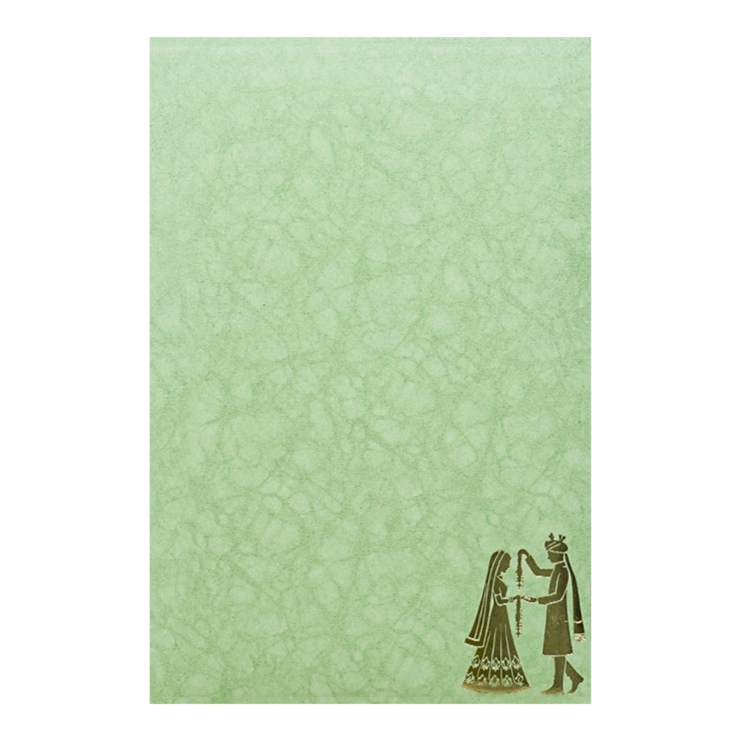 Green Door Style Bride Groom Wedding Card-KNK3602GN