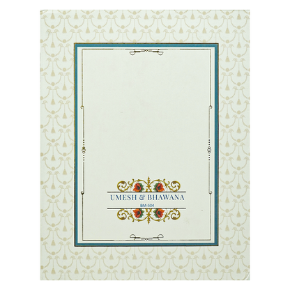 White Elegant Floral Padded Wedding Card - KBM05040