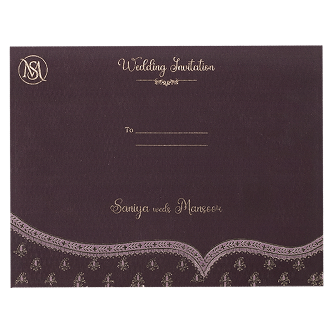 Purple Gold Floral Wedding Card-KSI65110