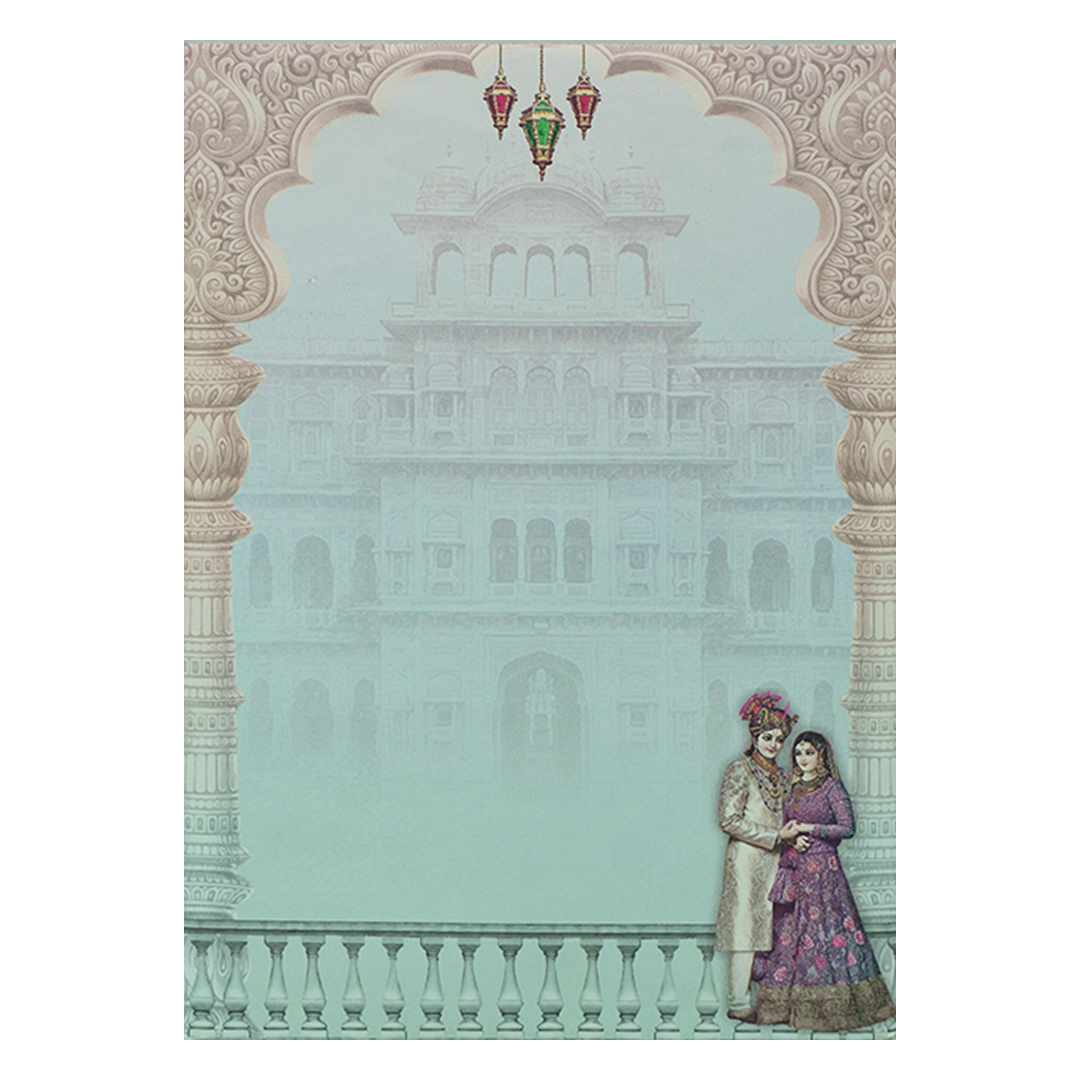 Pastel Traditional Bride Groom Invitation Card-KNPP684B