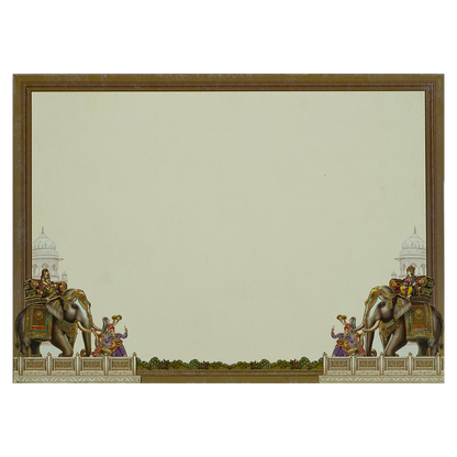 Brown Palace Elephant Padded Premium Wedding Card - KAK01770