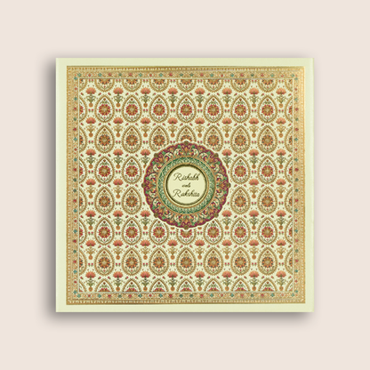 Cream Floral Pattern Premium Invitation - KAA06330