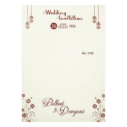 White Door Style Padded Wedding Card-KJTS1720