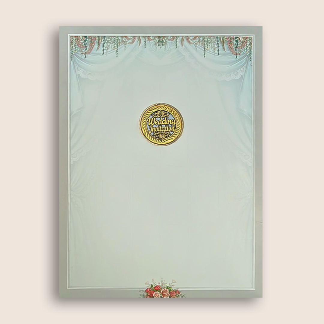Grey Royal Window Door Style Wedding Card - KNAR2408