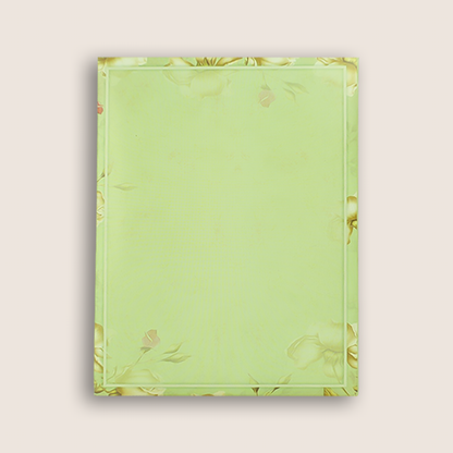 Green Floral Door Style Wedding Card - KNKC4097