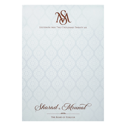 Buy White Ganesh Embossed Floral Wedding card