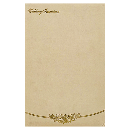 Gold Padded Floral Wedding Card-KNK2702
