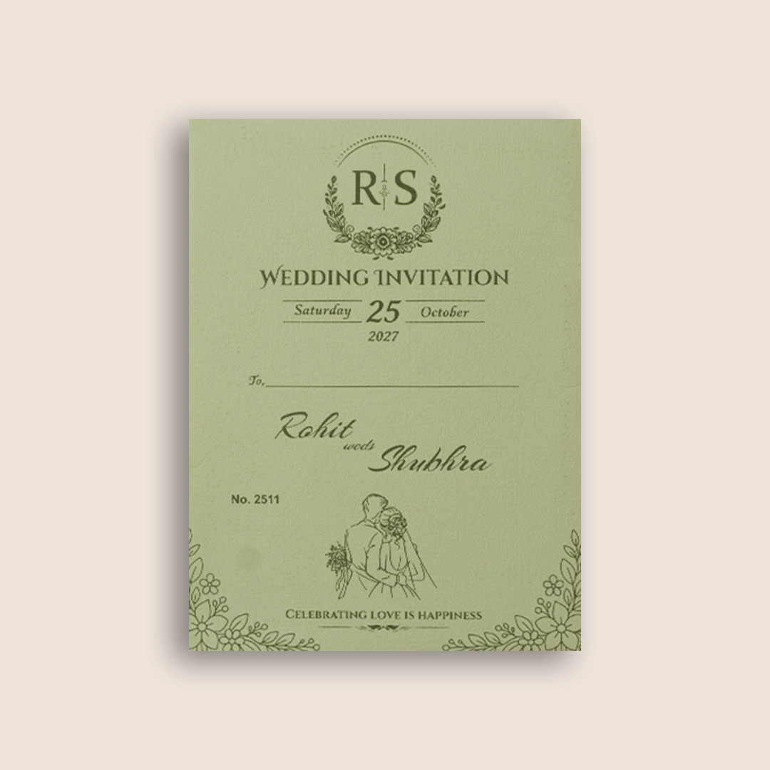 Light Grey Laser Cut Floral Wedding Invitation - KJP25110