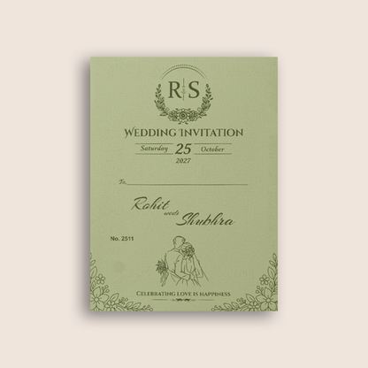 Light Grey Laser Cut Floral Wedding Invitation - KJP25110