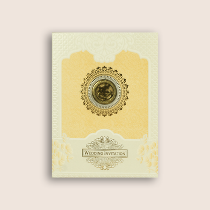 Yellow and White Mandala Wedding Card - KNK7080O