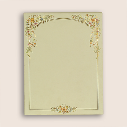 Cream Padded Floral Invitation Card - KAA06430