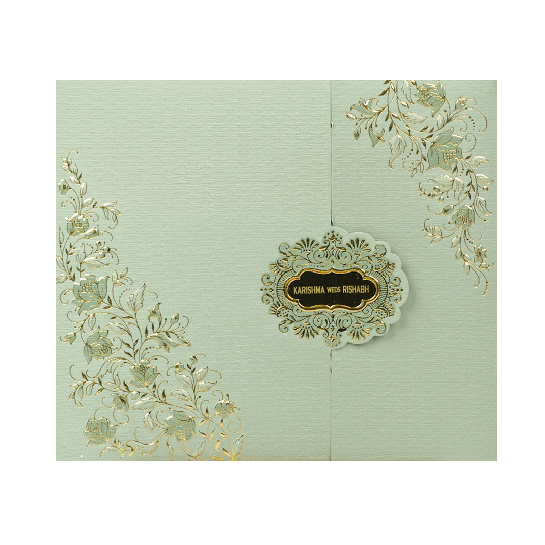 Green Leaf Wedding Card-KSI64910