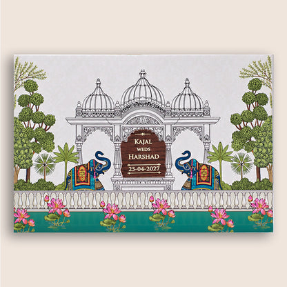 White Elephant Palace Padded Wedding Invitation - KSH18330