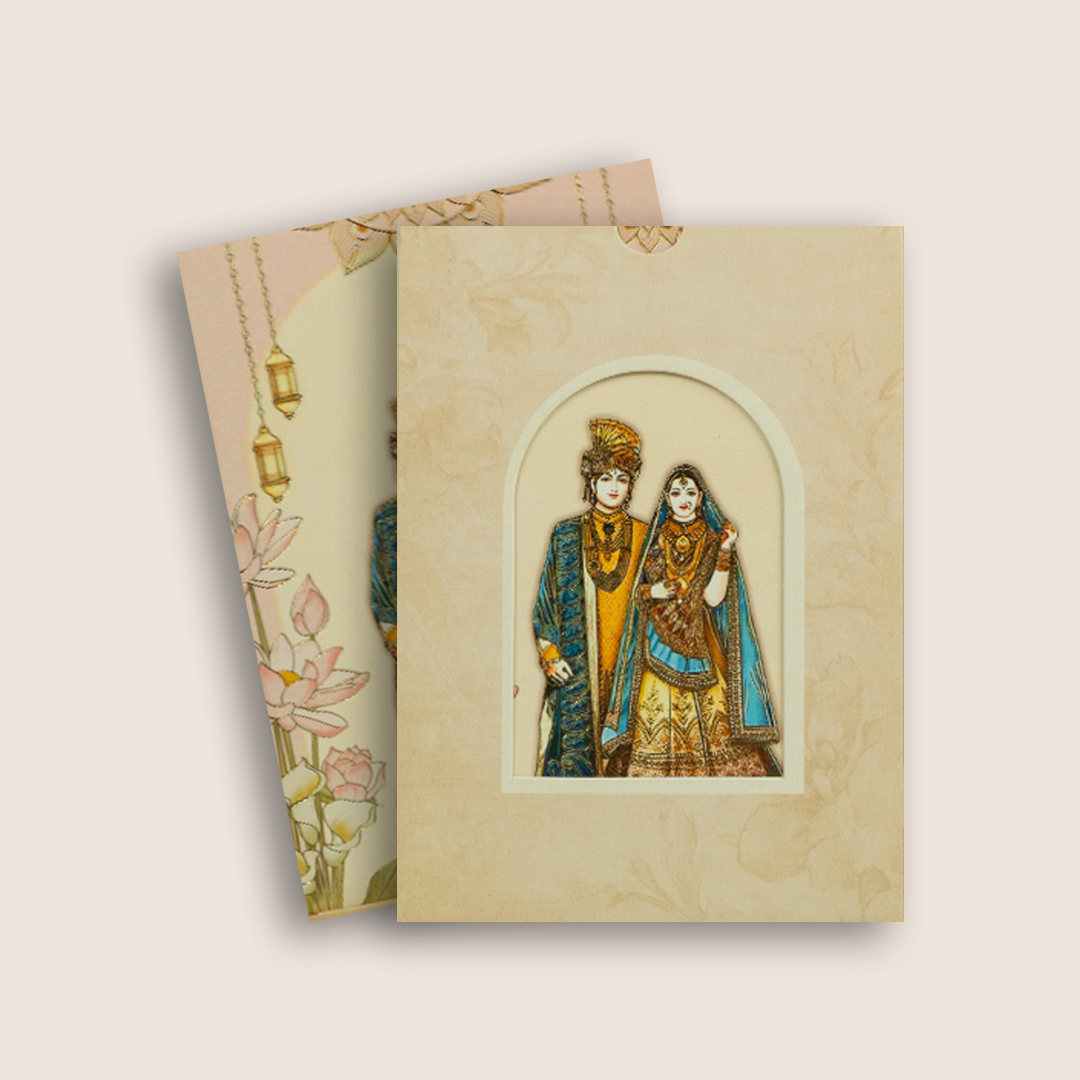 Pink Bride Groom Wedding Invitation Card - KPR07330