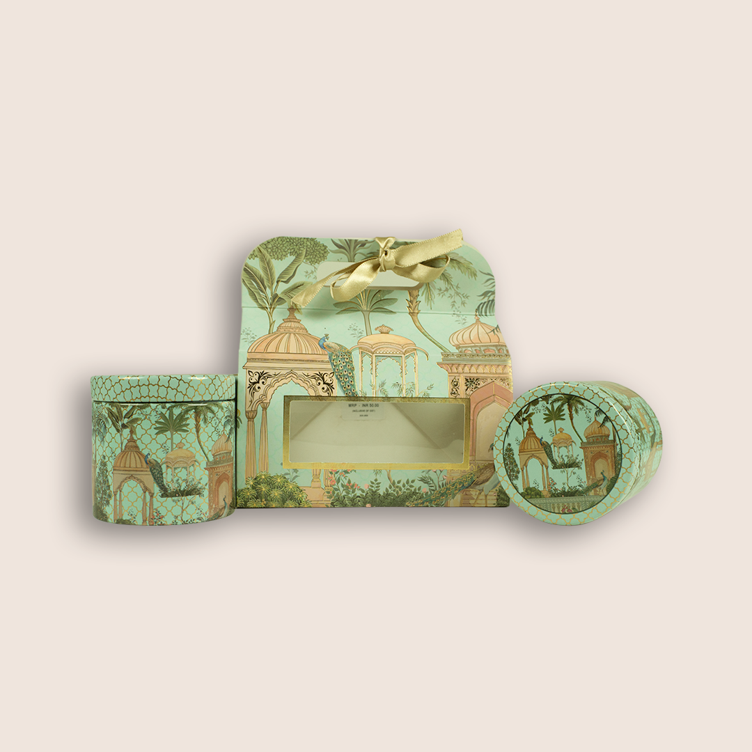 Green Peacock Palace Return Gift Hamper-GNBT9503