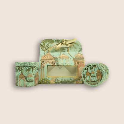 Green Peacock Palace Return Gift Hamper-GNBT9503