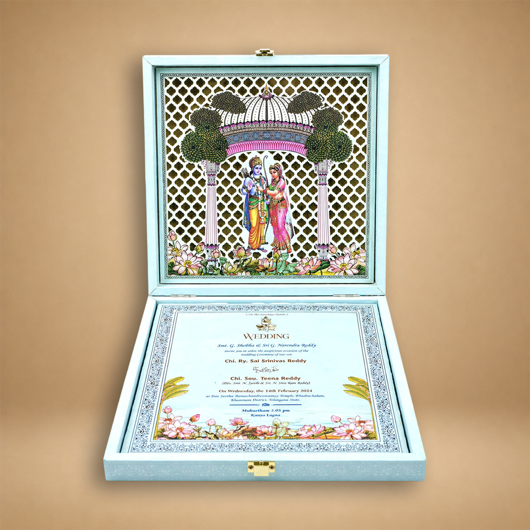 Blue Premium Temple Arch Luxury Invitation Box – KNLW202572