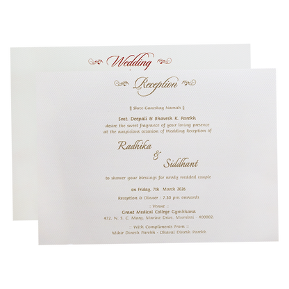 Blue Gold  Velvet Floral Padded Classic Wedding Card-KMMWD1132