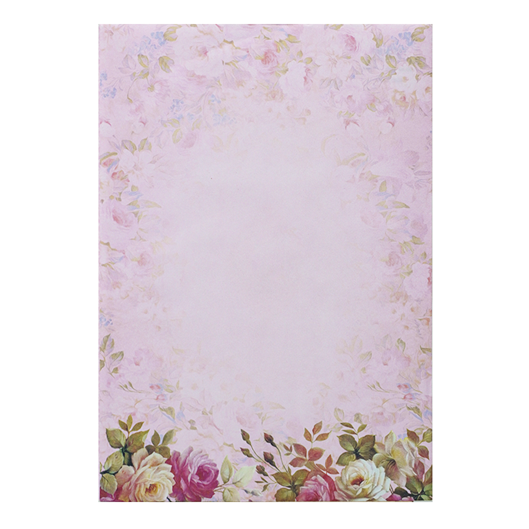 Light Pink Floral Paper Sheet Wedding Card-KNEP1608