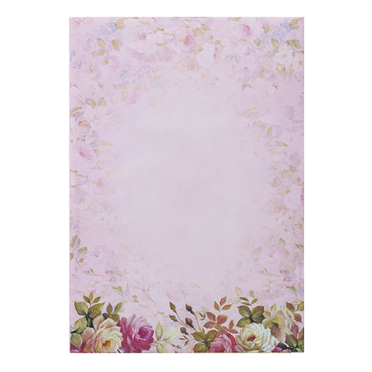 Light Pink Floral Paper Sheet Wedding Card-KNEP1608