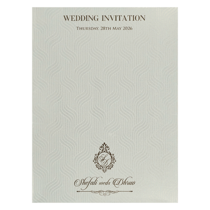 White Ganesha Arch Wedding Card-KRE28410