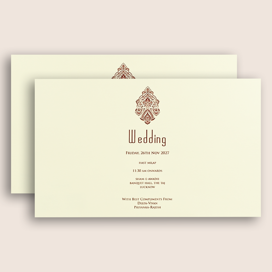 White Floral Wedding Invitation Card -  KPR010330