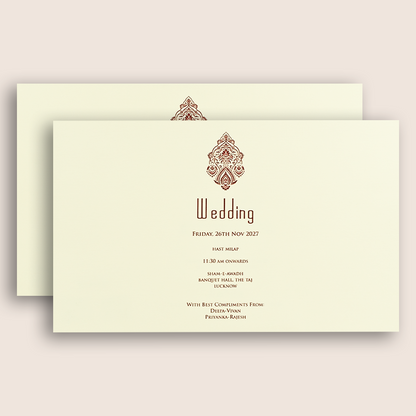 White Floral Wedding Invitation Card -  KPR010330