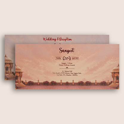 Beige Bharaat Laser Cut Padded Wedding Card - KPR026210