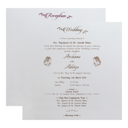 Blue Luxury Floral Wedding Invitation-KMMWD1135
