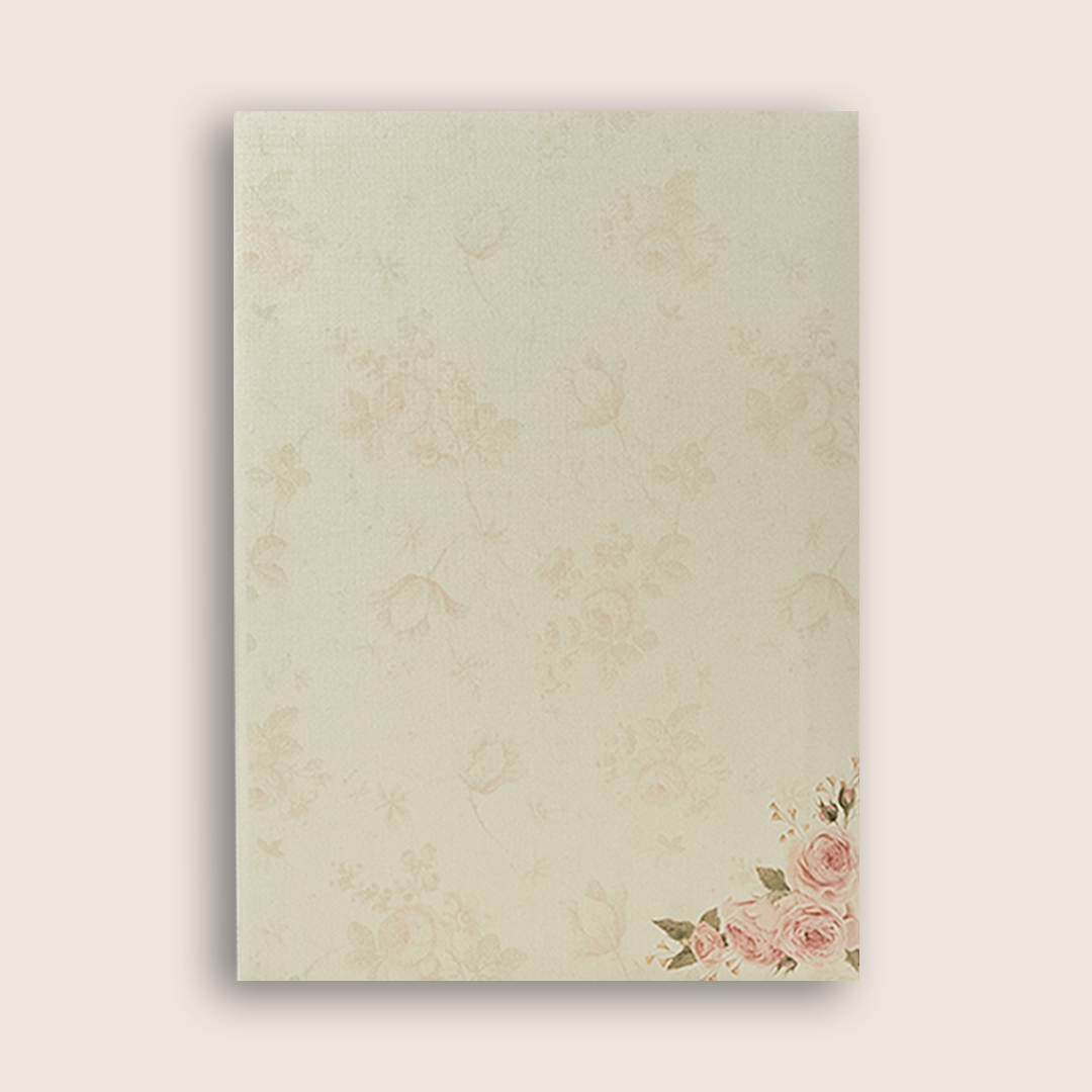 Cream Rose Floral Wedding Card - KNCM4041