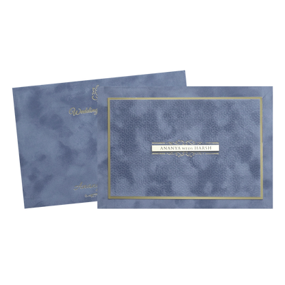 Luxury Grey &amp; Gold Padded Wedding Invitation Card - KMMWD1149