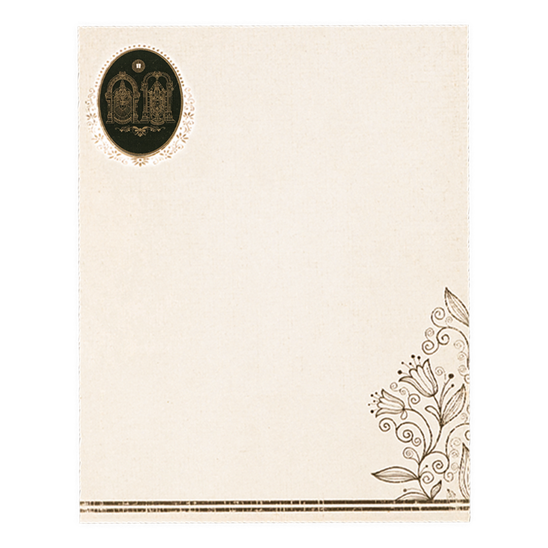 White Traditional Floral Wedding Card-KNK4544
