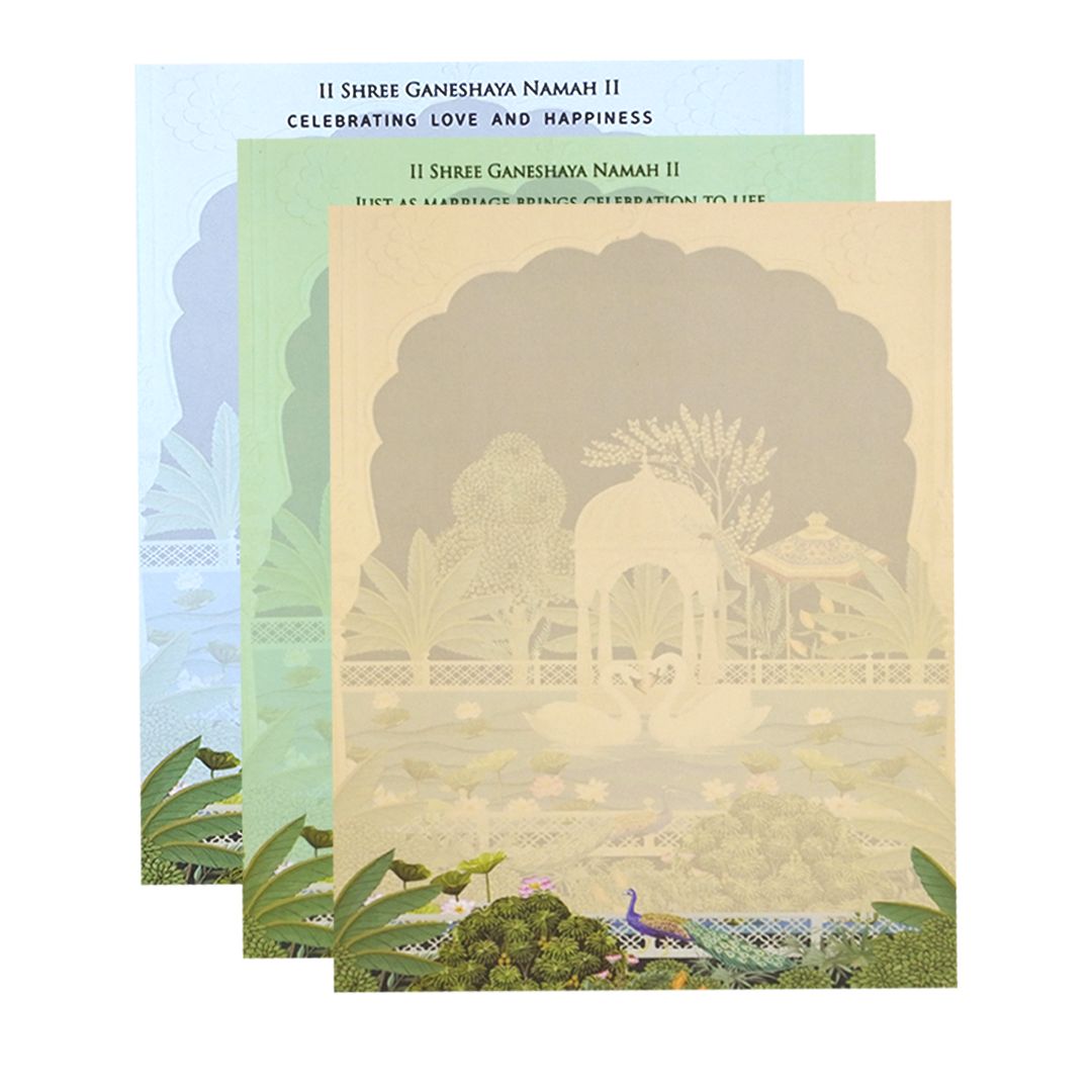 Cream Floral Garden Wedding Card - KFR14300