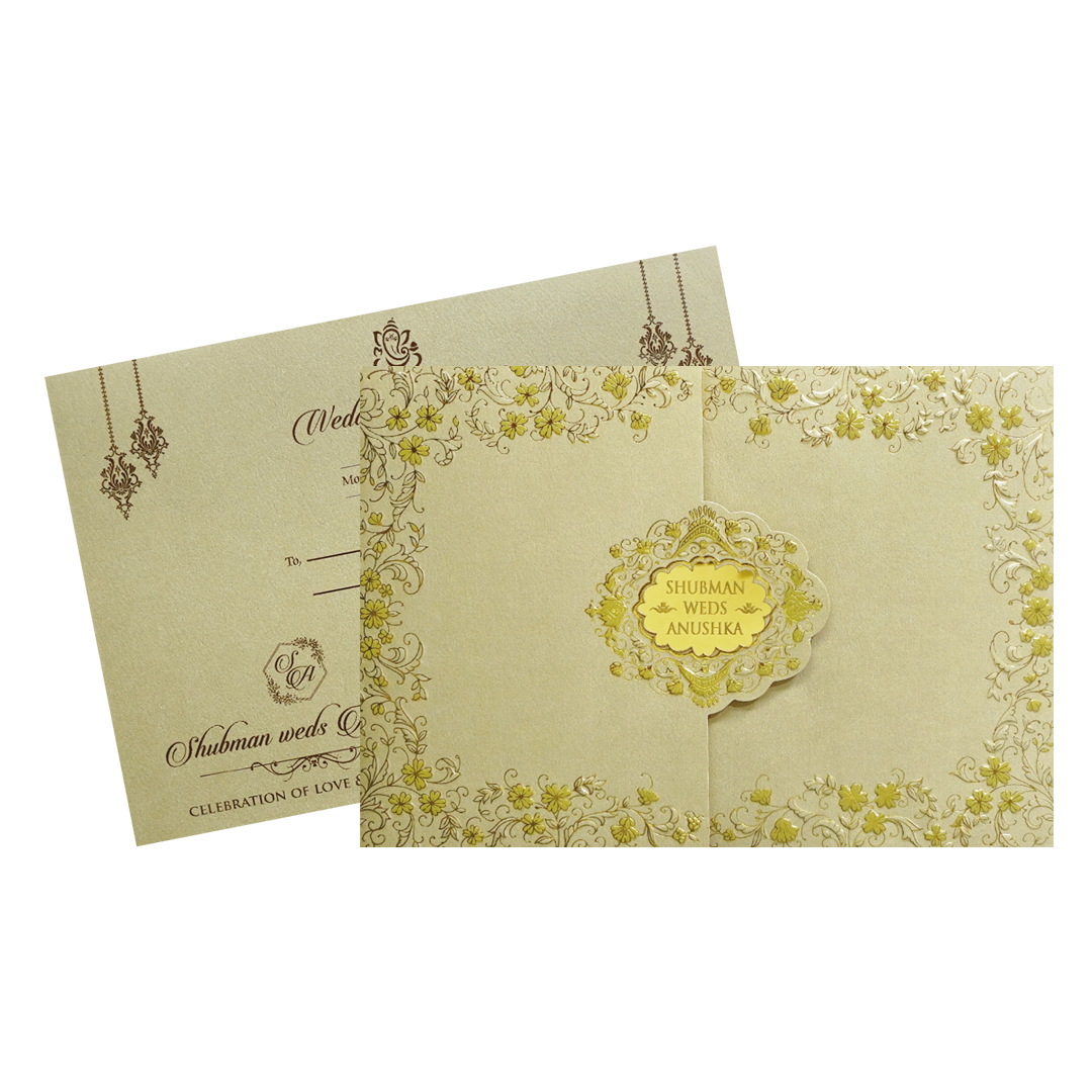 Royal Embossed Wedding Invitation Card-KRB09100
