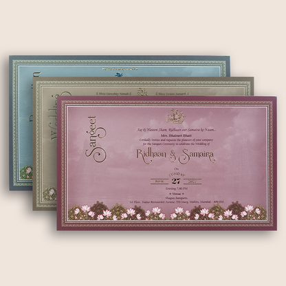 Green Lord Balaji Padmavathi Padded Marriage Card - KVN08060