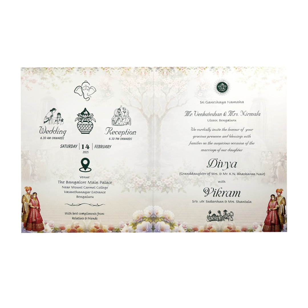 Grey Royal Bride Groom Box Wedding Card-King of Cards