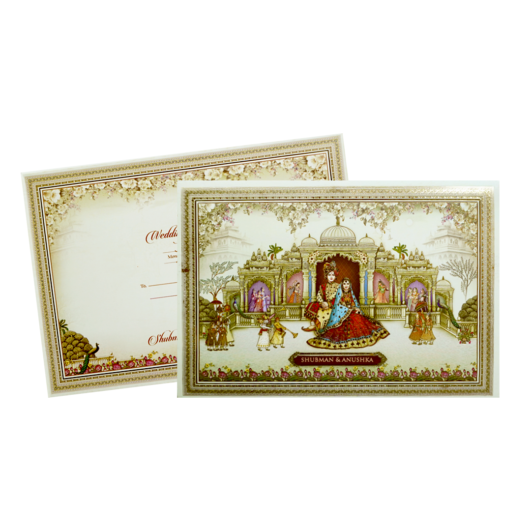 Royal Palace Theme Gold Foil Wedding Invitation Card-KRB09060