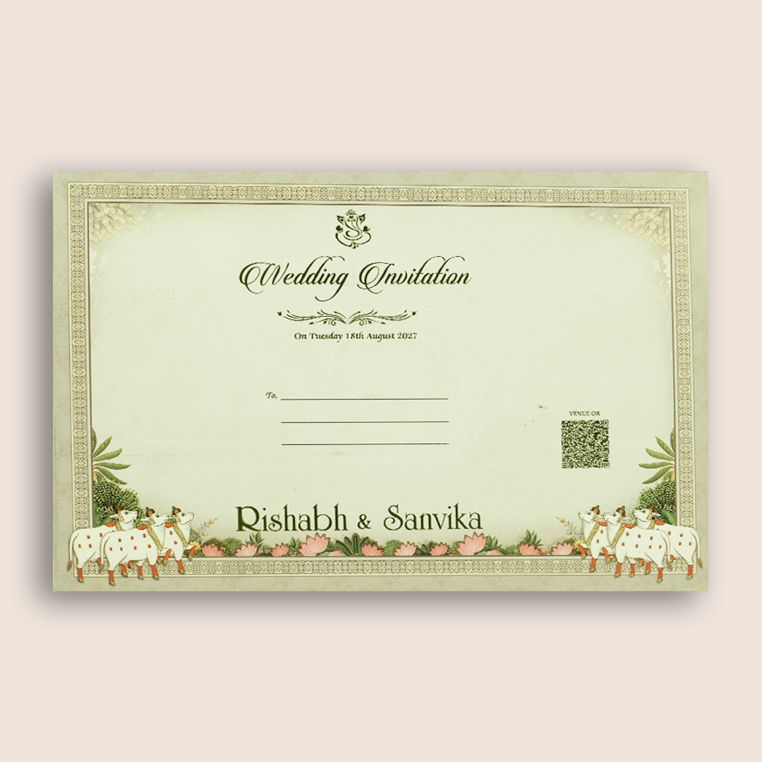 Grey Jharokha Kamadhenu Wedding Invitation Card- KSH27120