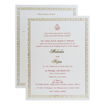 White Laser Cut Floral Modern Padded Wedding Card-KMMEX8250