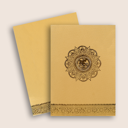 Gold Ganesha  Invitation Card-KNKTG026