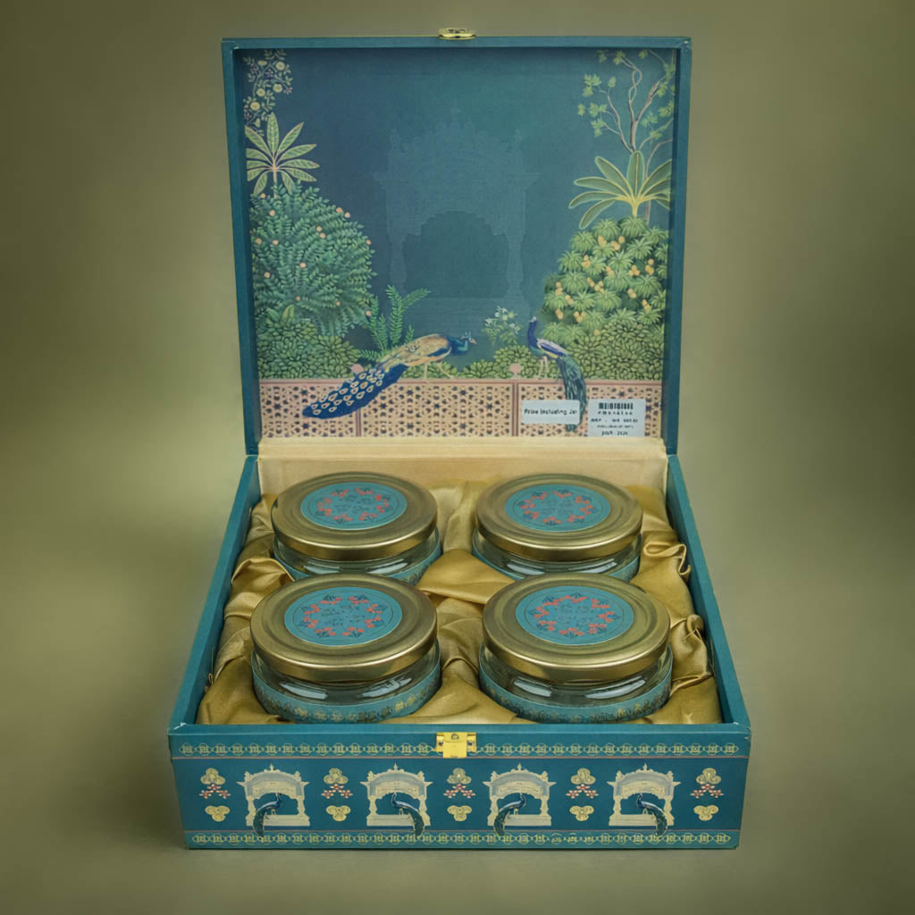Royal Blue Peacock Luxury Sweet Jar Box-KBX10104