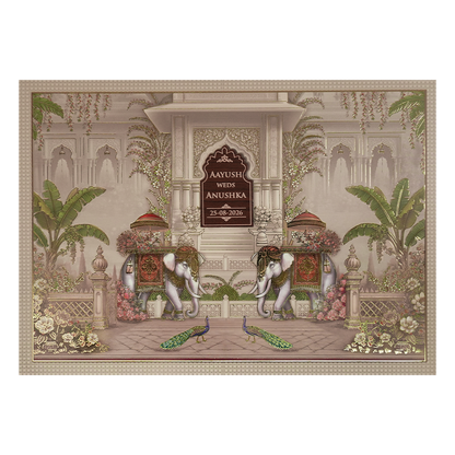 Pastel Palace Padded Wedding Card-KSH72660