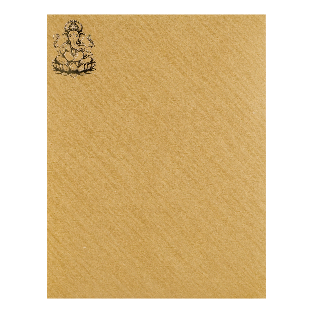 Gold Floral Ganesha Wedding Card-KNCM051G