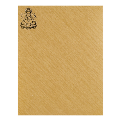 Gold Floral Ganesha Wedding Card-KNCM051G