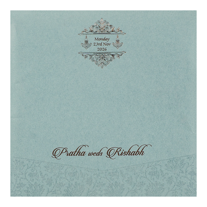 Sky Blue Tassel Envelope Wedding Card-KPR06180